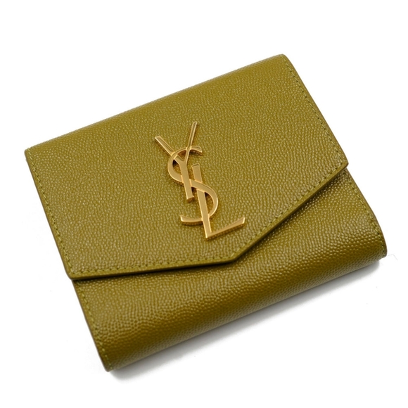 YSL Uptown Compact Wallet in Grain De Poudre Embossed Leather Excellent Conditio - Picture 6 of 16